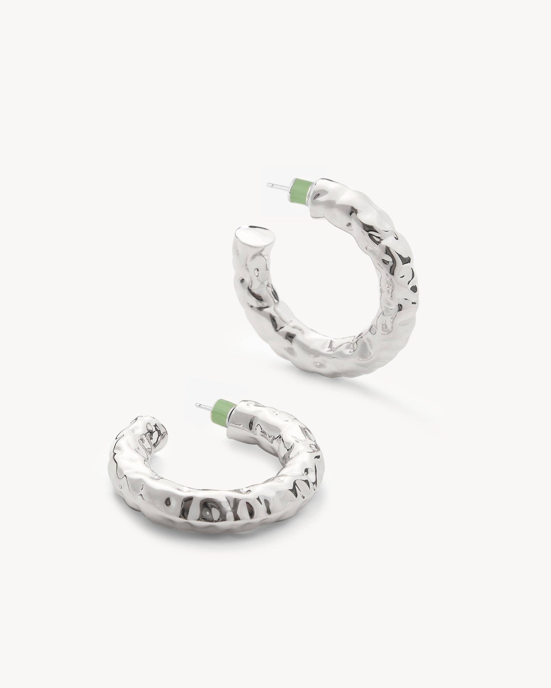 1.5" Perfect Crunch Hoops in Silver