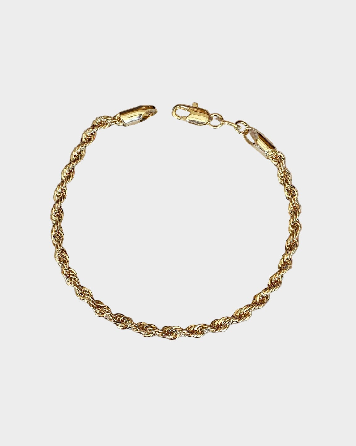3mm Rope Bracelet in 18k Gold Fill