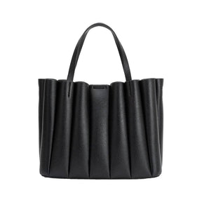 Adela Black Recycled Vegan Leather Tote Bag