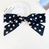 Polka Dot Ribbon Barrette Clip in Black
