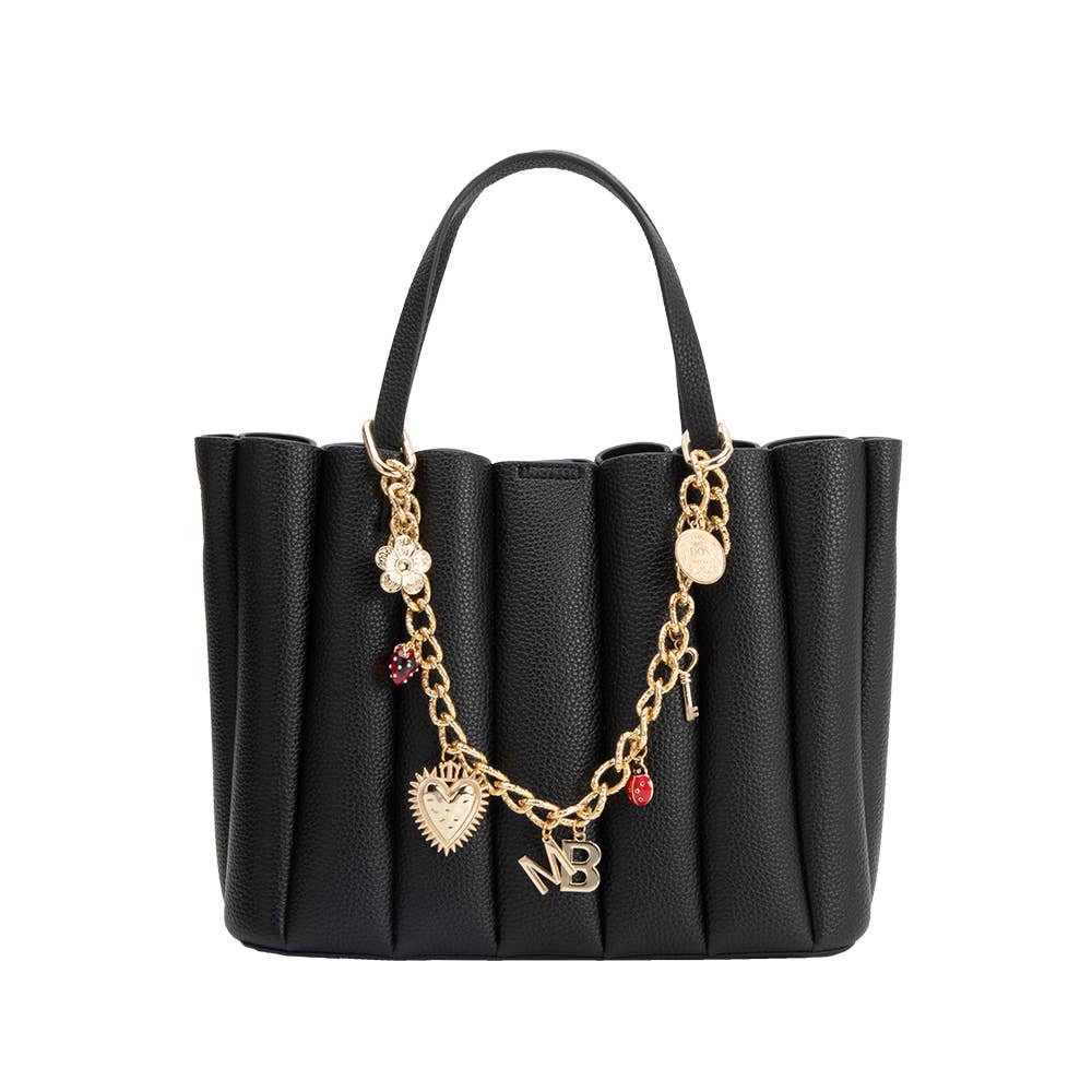 Adela Black Recycled Vegan Leather Tote Bag