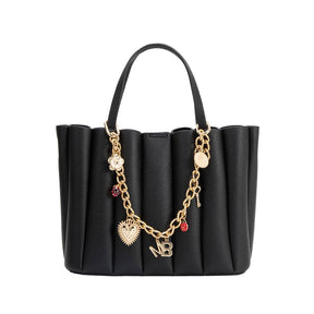 Adela Black Recycled Vegan Leather Tote Bag