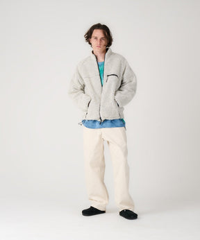 Reversible Sherpa Jacket in Natural / Chartreuse