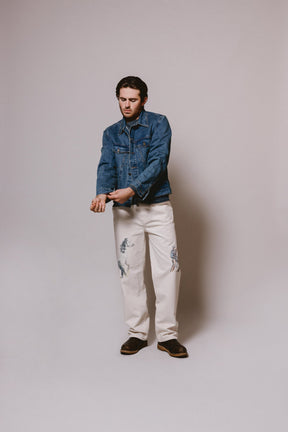 Denim Trucker Jacket in Washed Indigo