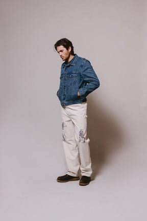 Denim Trucker Jacket in Washed Indigo