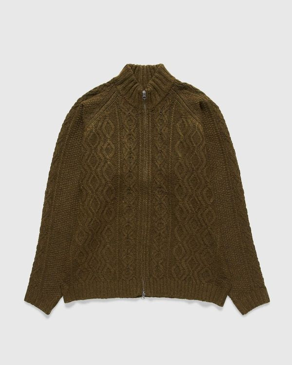 Santiago Zip Cardigan in Green