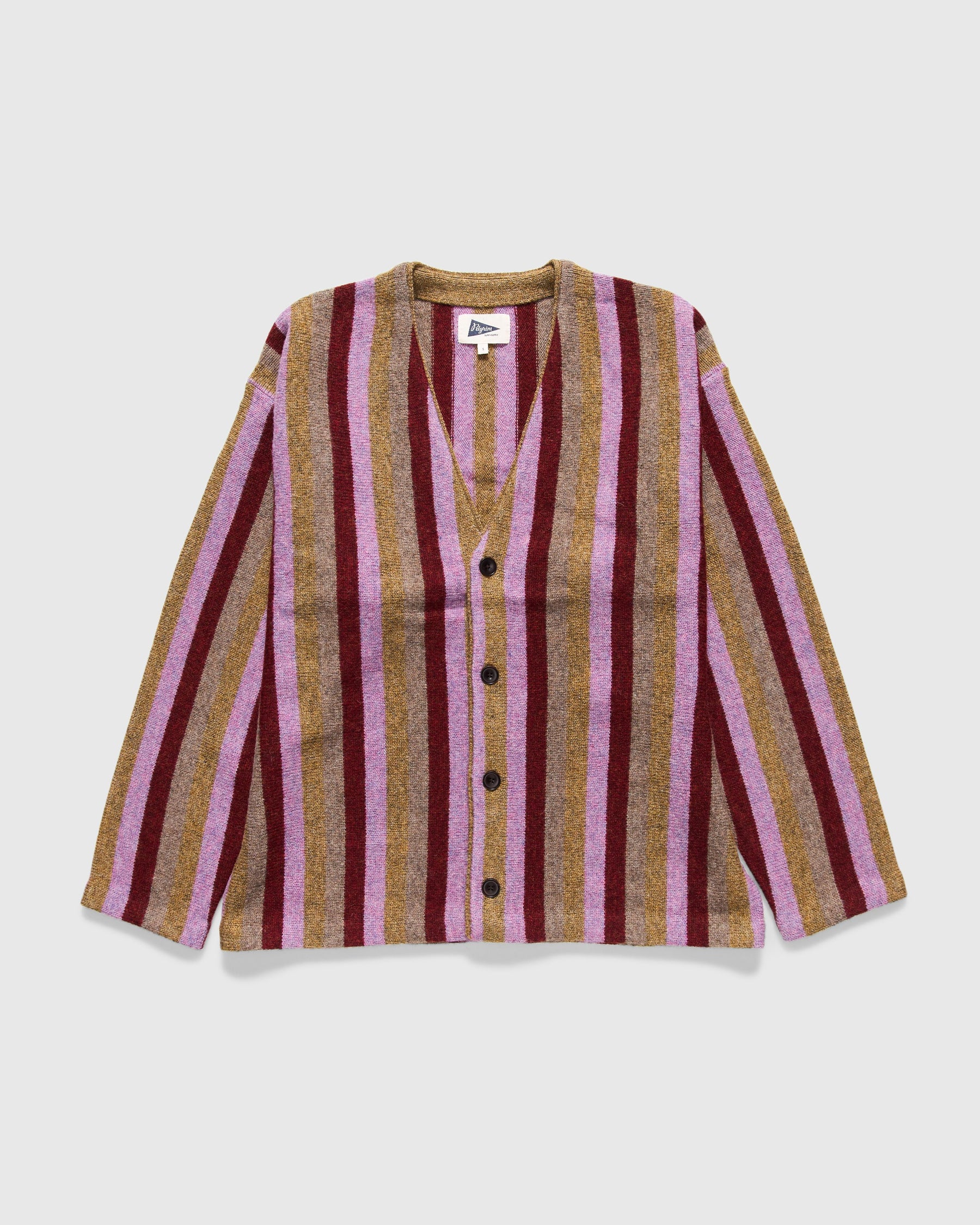 Kanoa Knit Cardigan in Red Multi Stripe