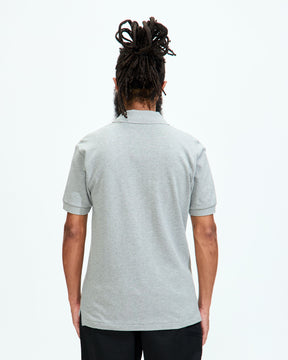 Stacked Heart Polo Shirt in Grey