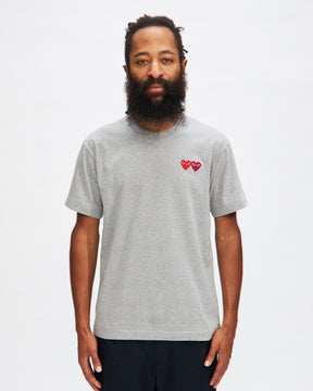 Double Heart T-Shirt in Grey