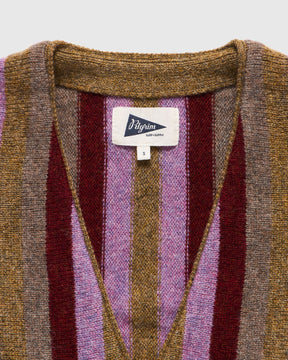 Kanoa Knit Cardigan in Red Multi Stripe