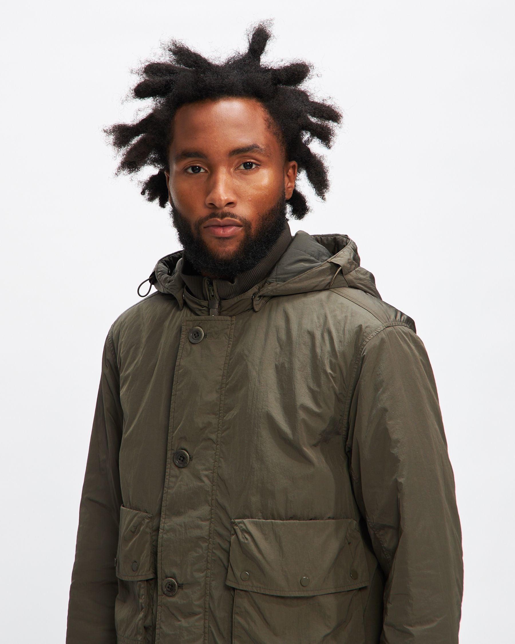 Chrome-R Goggle Bomber Jacket in Olive Night