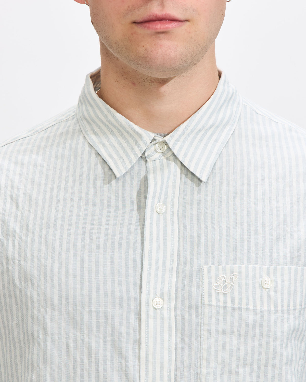 Luis Check Long Sleeve Shirt in Ivory