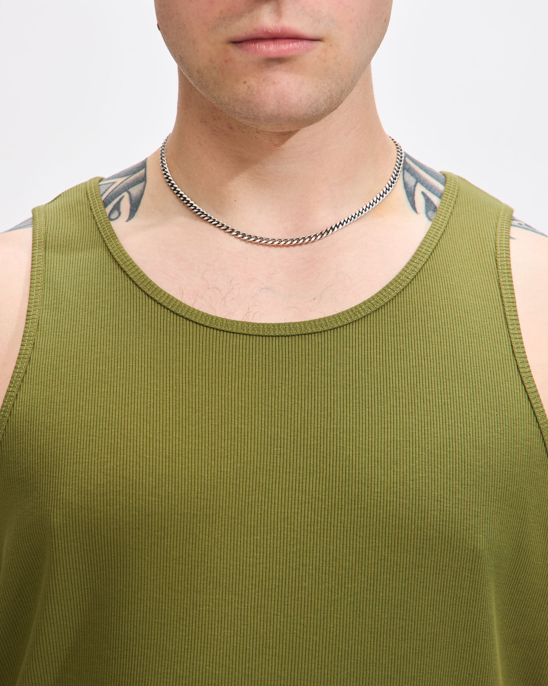 Cotton Rib Tank in Mayfly