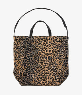 Carry All Tote in Brown Wool Poly Leopard Jacquard