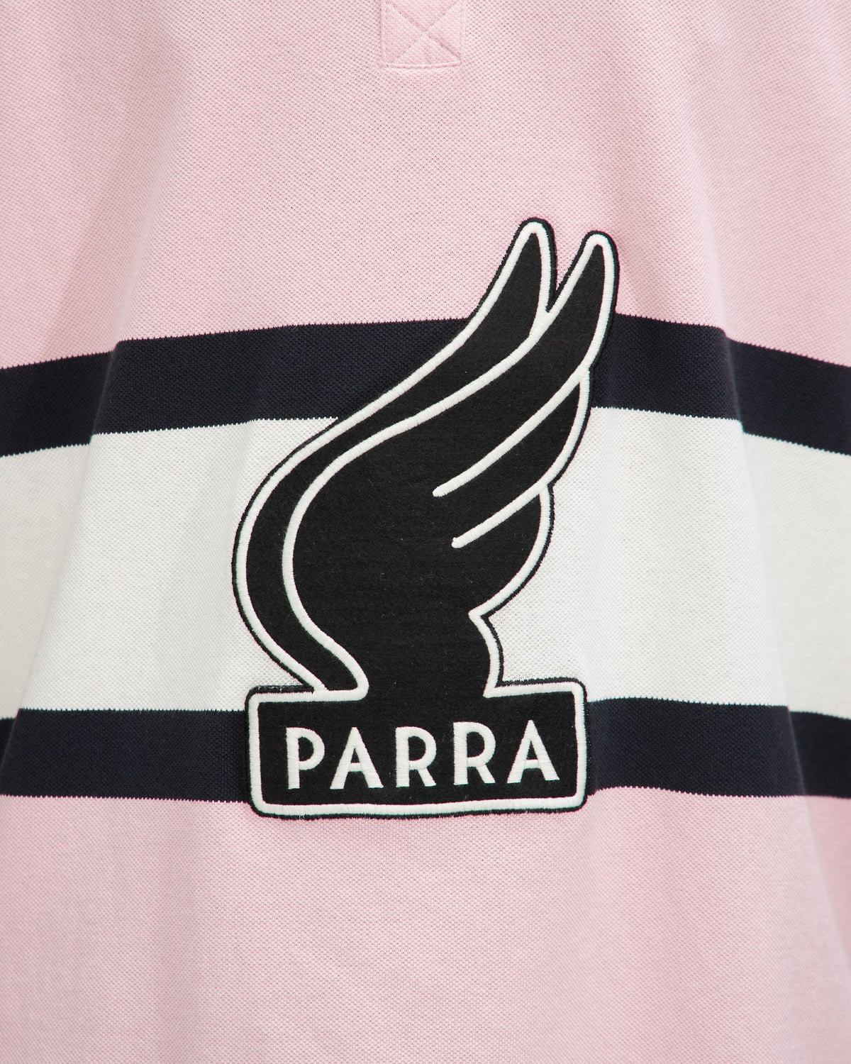 Winged Logo Polo Shirt in Pink/ Off White