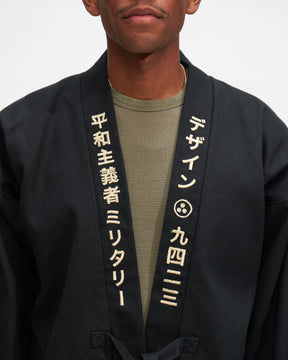 Hikeshi Embroidered Kimono in Black