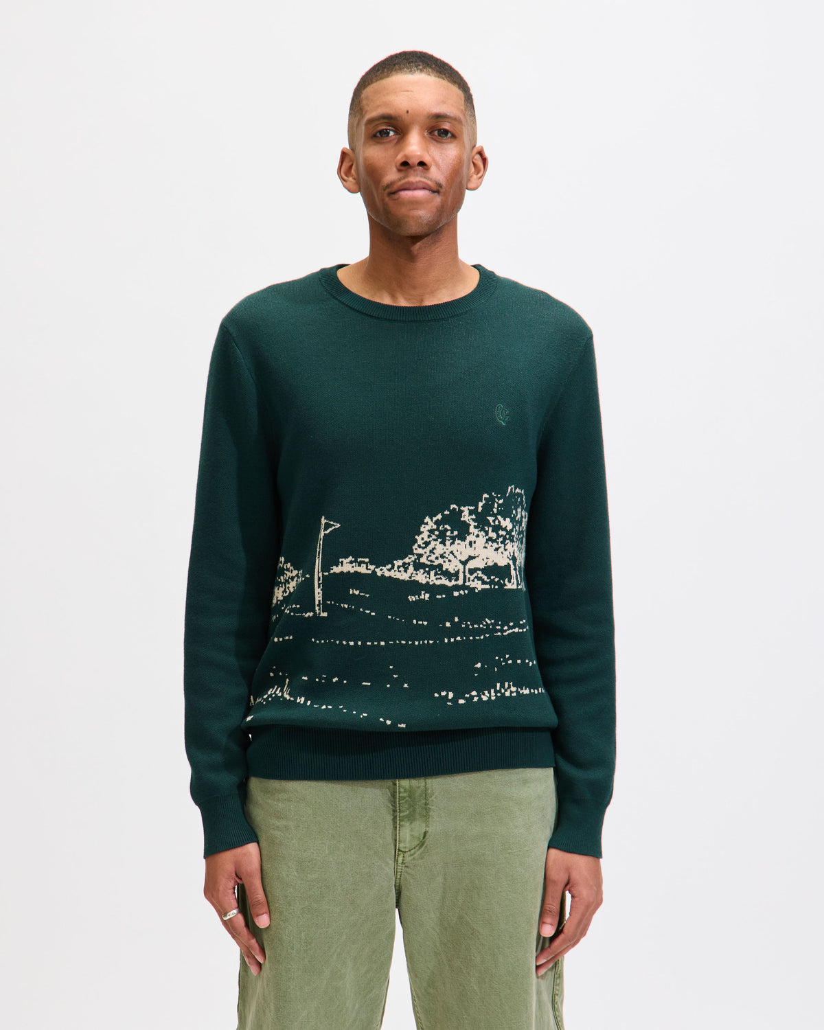Quiet Greens Knit Sweater in Forest