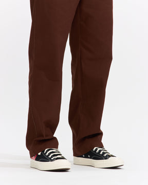 Contrast Stitch Chino Pant in Chocolate
