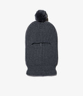 Face Beanie in Charcoal Wool Sweater Knit