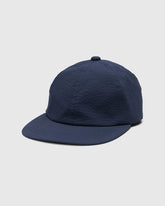 6 Panel Regimental Strap in Navy Seersucker