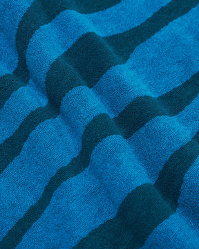 Aqua Weed Waves Beach Towel in Greek Blue / Teal