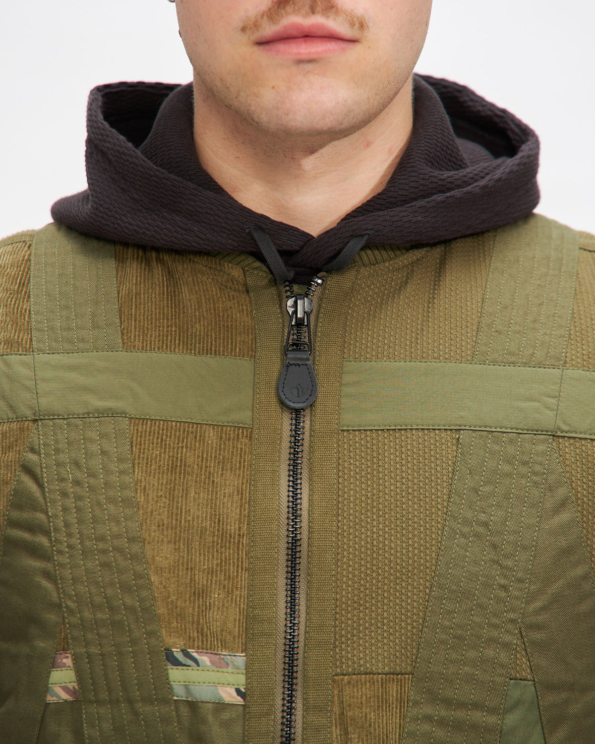 Tugihagi Patchwork Tobi Vest in Olive
