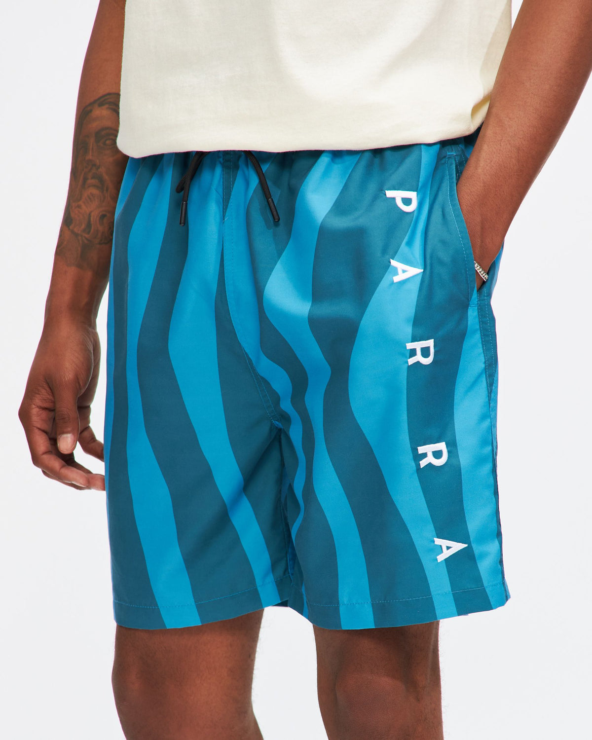 Aqua Weed Waves Swim Shorts in Greek Blue / Teal