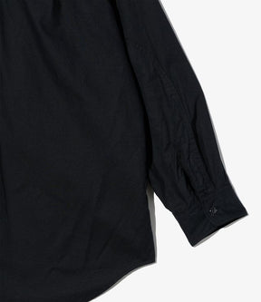 Binocular Shirt in Black Cotton Brushed Twill