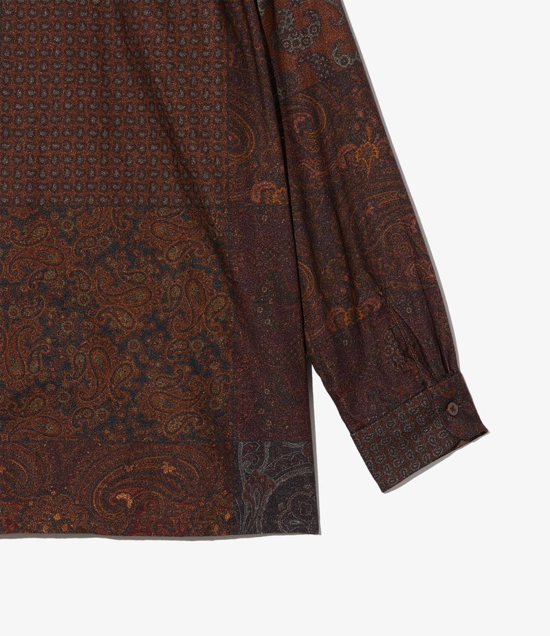 Classic Shirt in Dark Brown Paisley PW Print