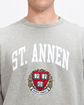 St Annen Crest Crewneck in Heather Grey