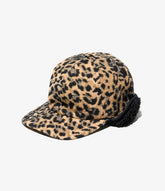 Hunting Cap in Brown Wool Poly Leopard Jq.