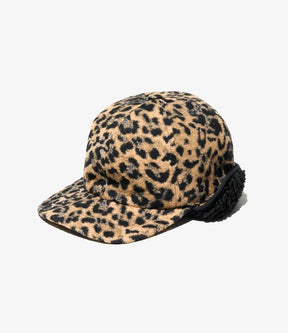 Hunting Cap in Brown Wool Poly Leopard Jq.