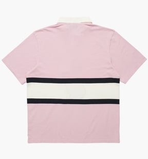 Winged Logo Polo Shirt in Pink/ Off White