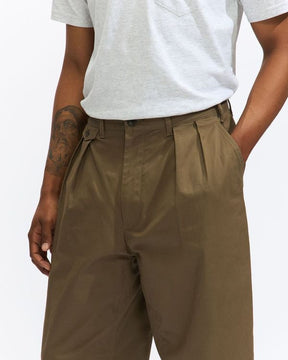 2 Pleat Twill Pant in Olive