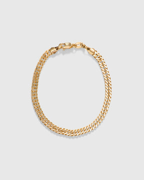 4mm Curb Chain Bracelet in 18k Gold Fill