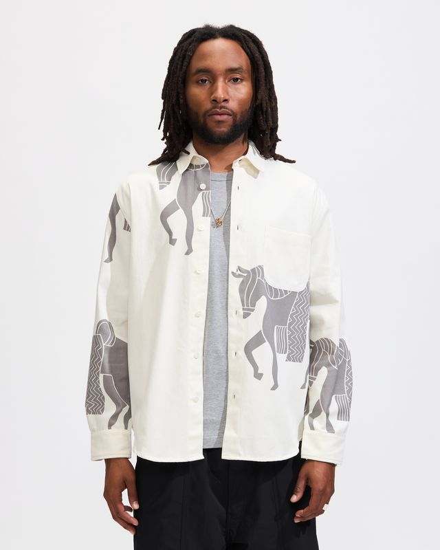 Repeated Horse Shirt in Off-White