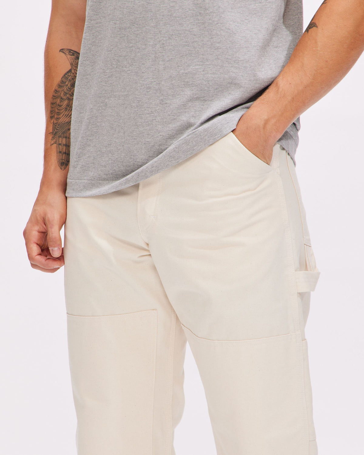Double Knee Painters Pant in Natural Canvas