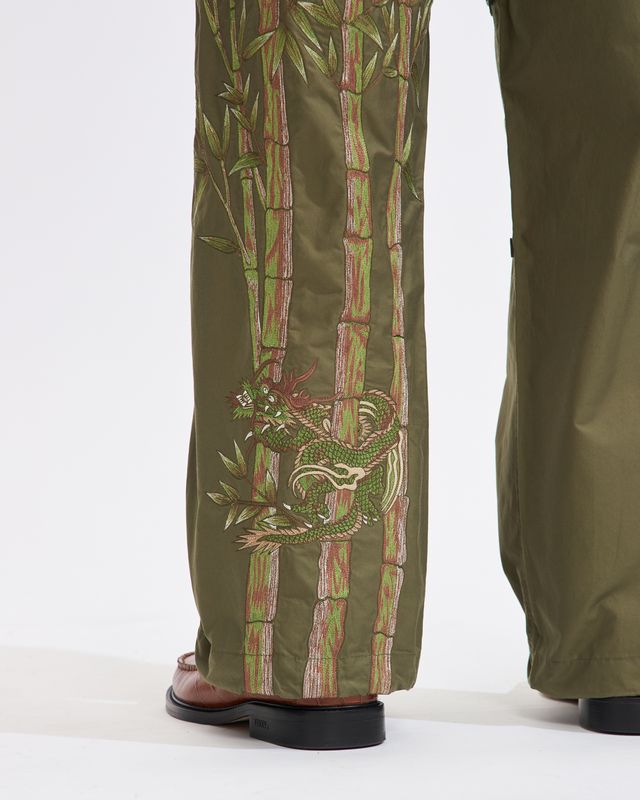 5076 Dragon Bamboo Loose Snopants in Olive