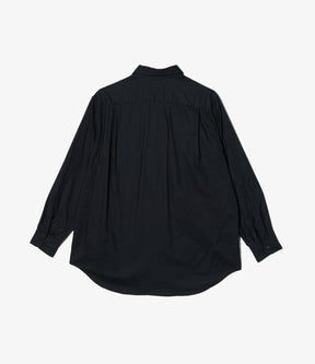 Binocular Shirt in Black Cotton Brushed Twill