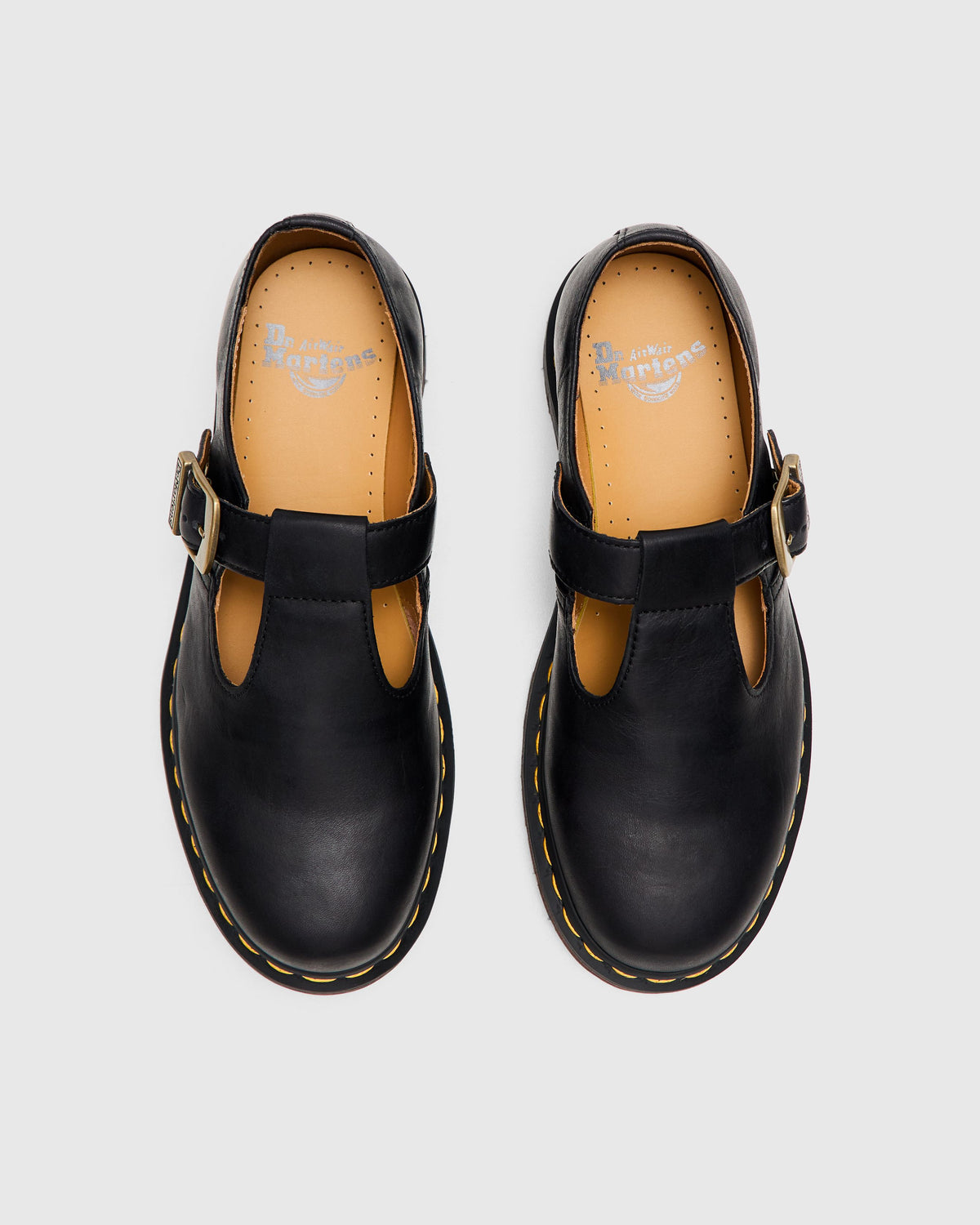 T-Bar Shoe in Black Regency Calf