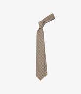 Neck Tie in Brown/Black Cotton Small Check