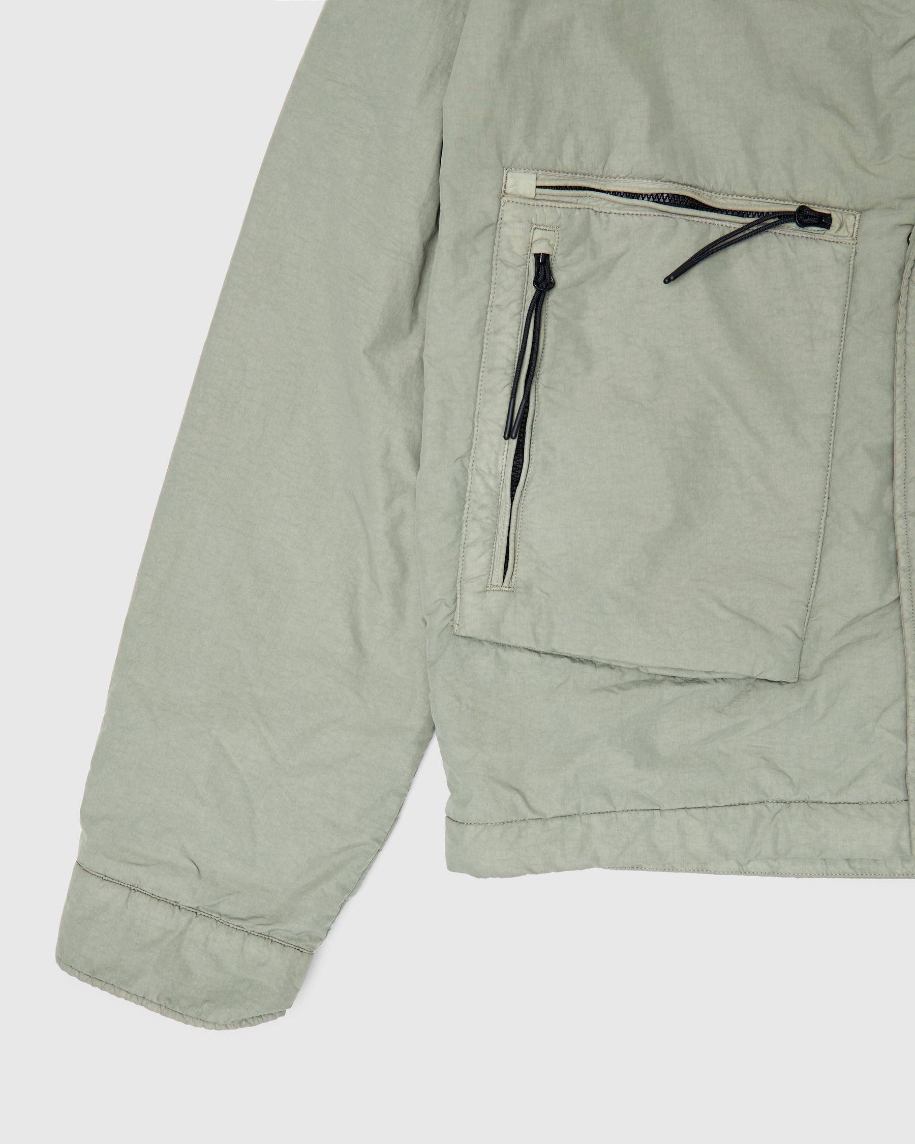 Flatt Nylon Hooded Jacket in Silver Sage