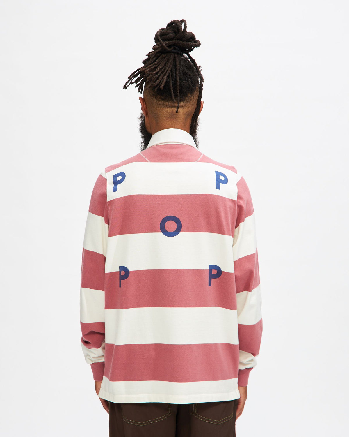 Striped Rugby Polo in Mesa Rose