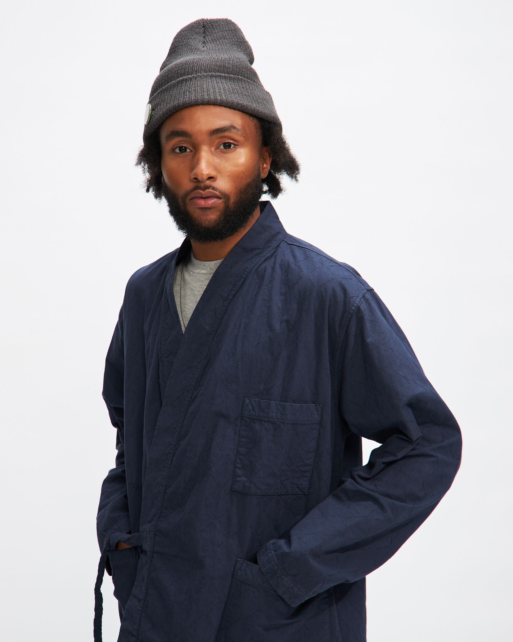Quilted Kyoto Work Jacket in Navy