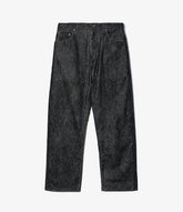 RF Jeans in Black Cotton Flocking Herringbone