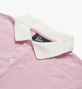 Winged Logo Polo Shirt in Pink/ Off White