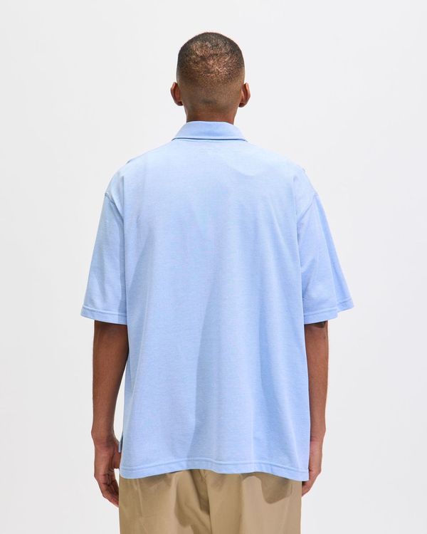 Polo Shirt in Light Blue Cotton Pique