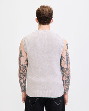 Sweater Vest in Natural Marled Yarn