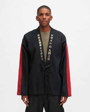 Hikeshi Embroidered Kimono in Black