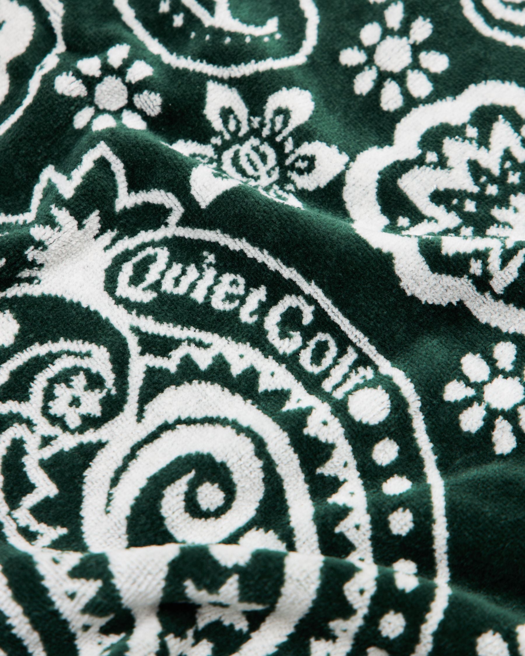 Paisley Golf Towel in Forest